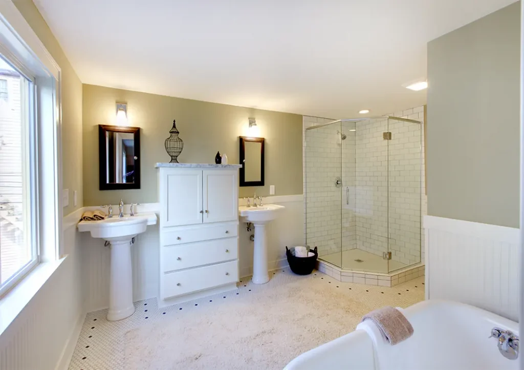 bathroom remodeled by 8:28 Construction Group